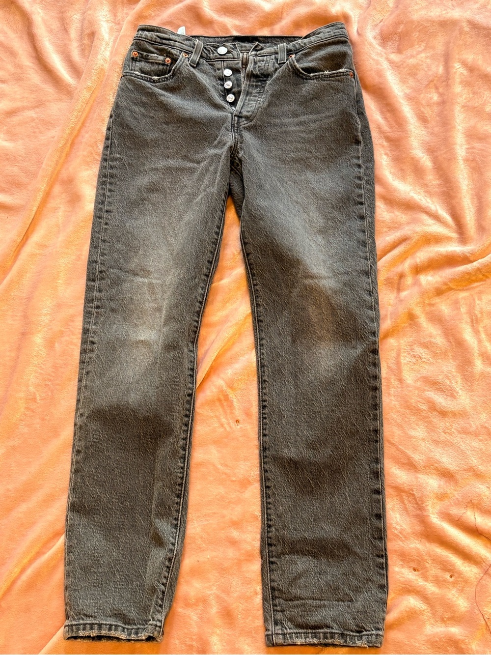 Classic Women's Black High-Rise Button-Fly Jeans